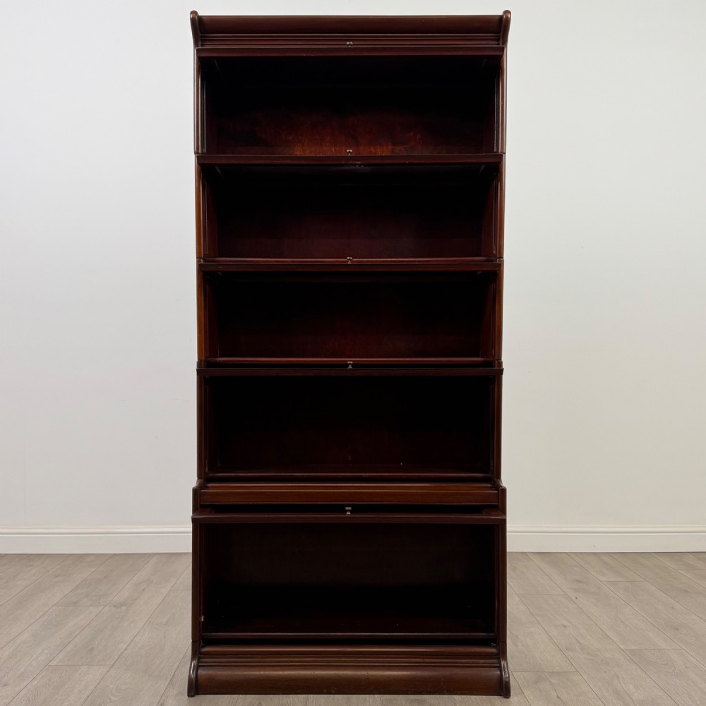 Antique 20th Century Globe Wernicke Style Bookcase In Mahogany View II