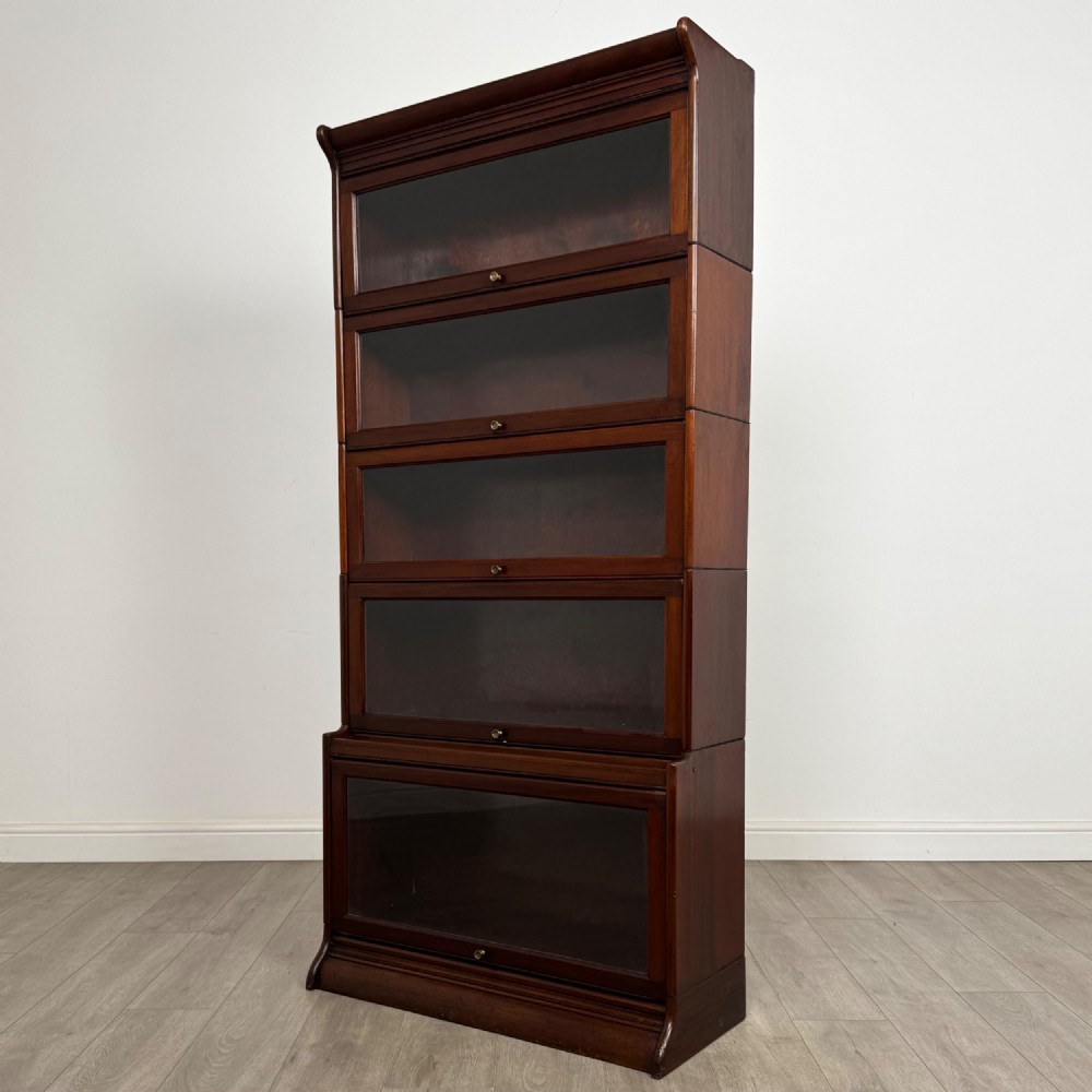 Antique 20th Century Globe Wernicke Style Bookcase In Mahogany View III