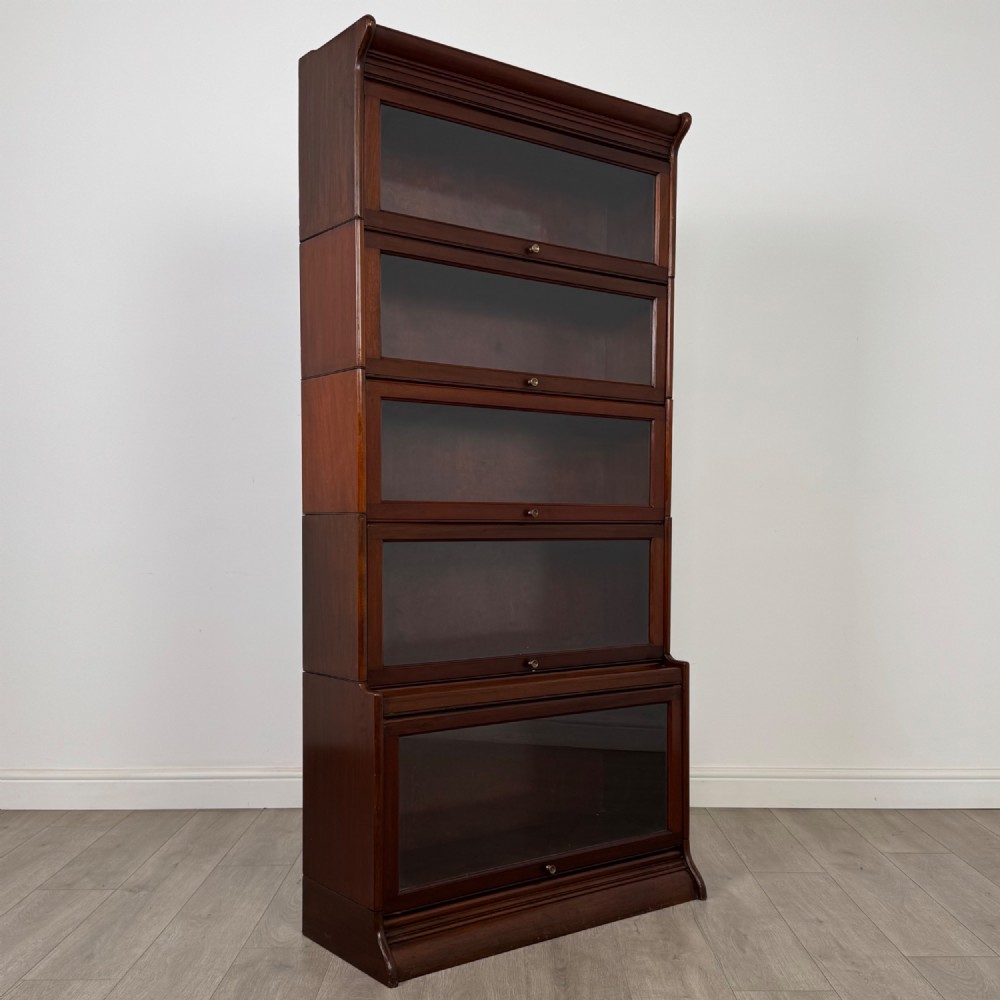 Antique 20th Century Globe Wernicke Style Bookcase In Mahogany View IX