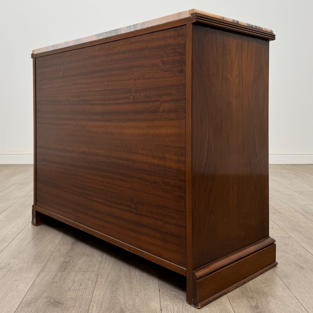 Antique 20th Century Marble Top Mahogany Chest Of Drawers View VI