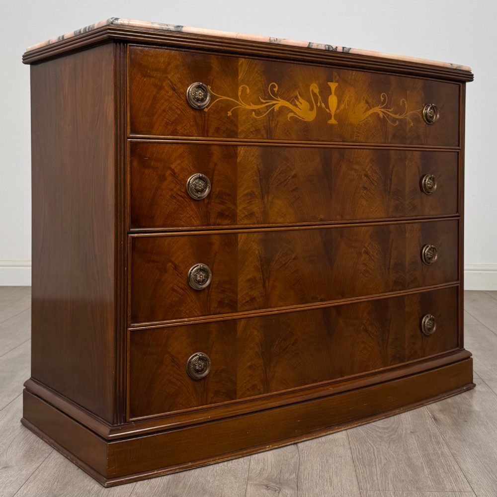 Antique 20th Century Marble Top Mahogany Chest Of Drawers View VIII