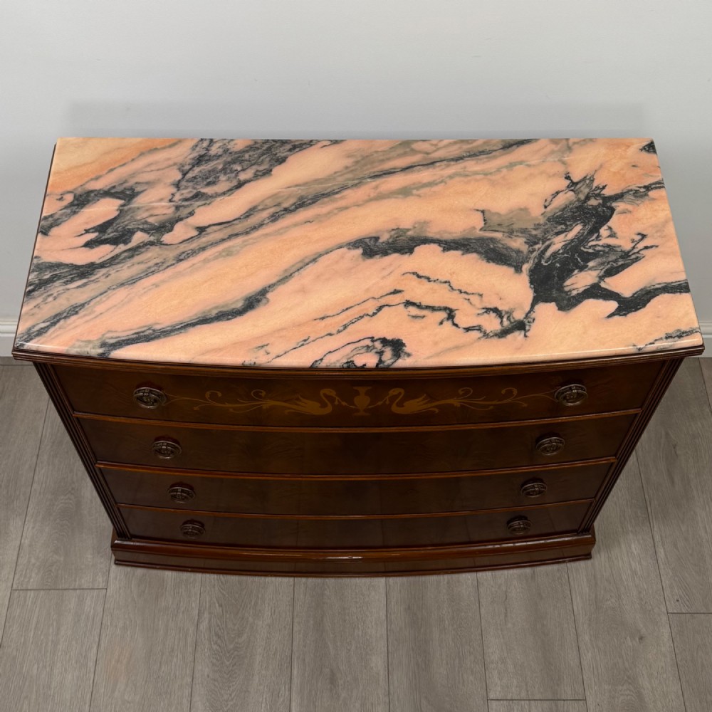Antique 20th Century Marble Top Mahogany Chest Of Drawers View IX