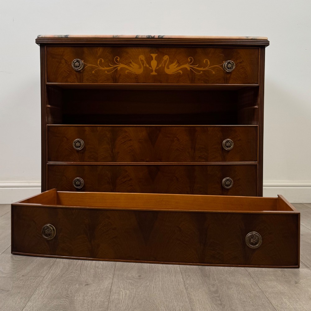 Antique 20th Century Marble Top Mahogany Chest Of Drawers View X