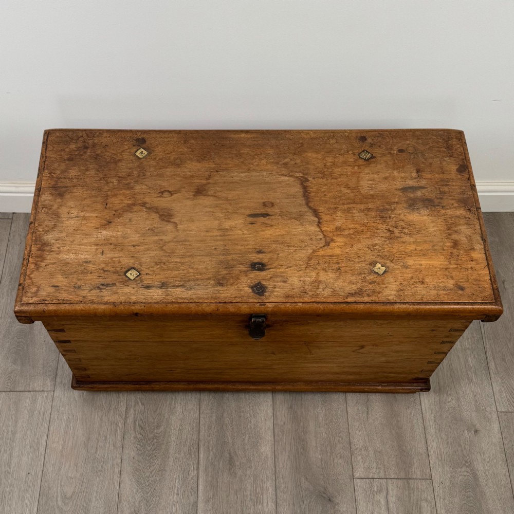 Antique 19th Century Victorian Hardwood Blanket Box View IX