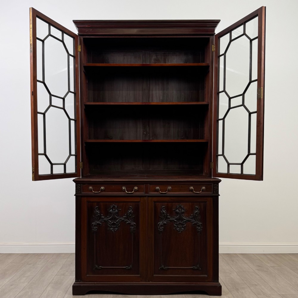 Antique 19th Century Glazed Bookcase In Mahogany View III