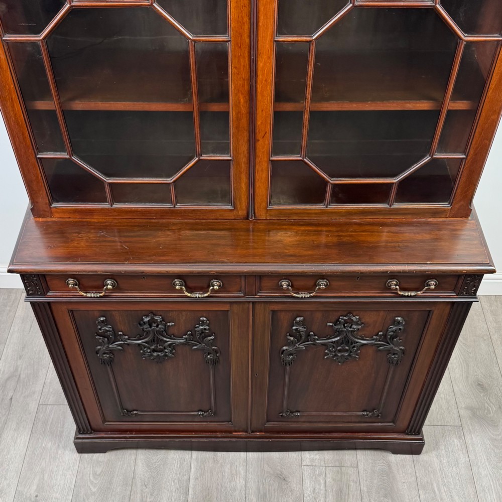 Antique 19th Century Glazed Bookcase In Mahogany View XI