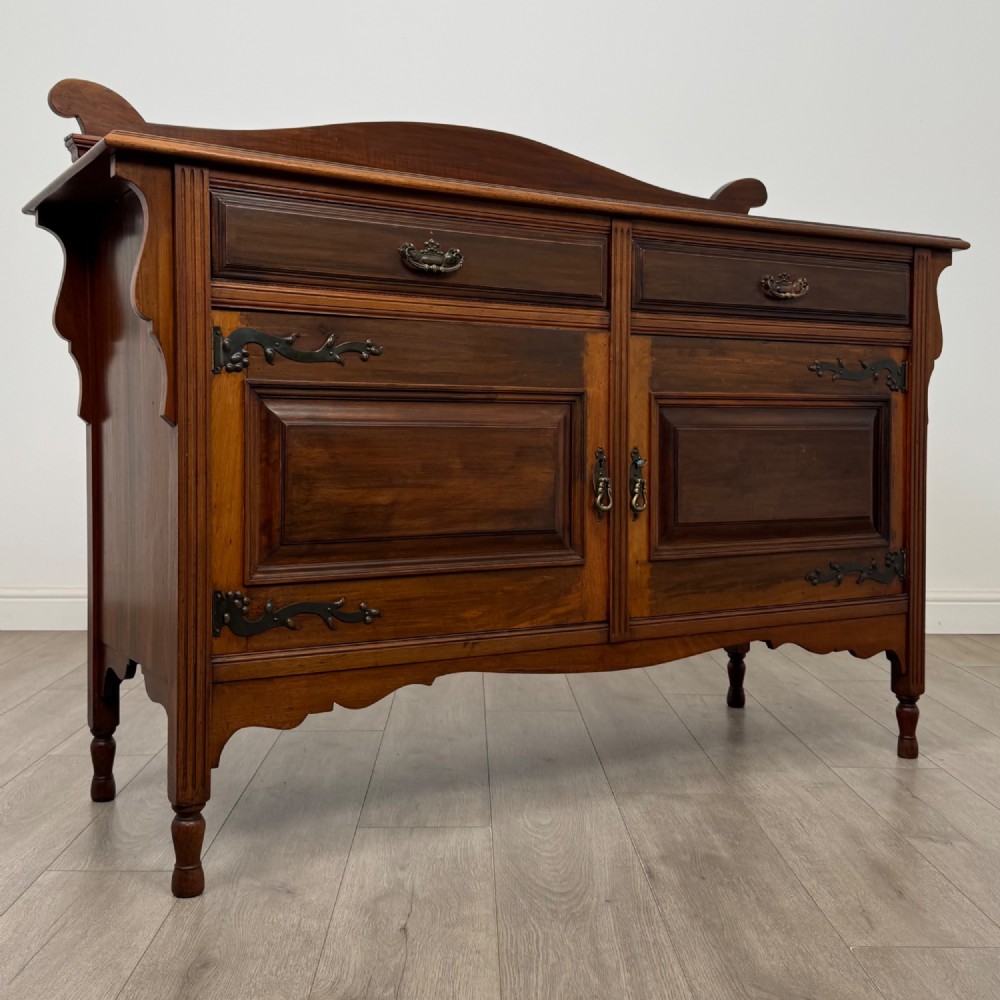 Antique 20th Century Edwardian Sideboard In Walnut View IX