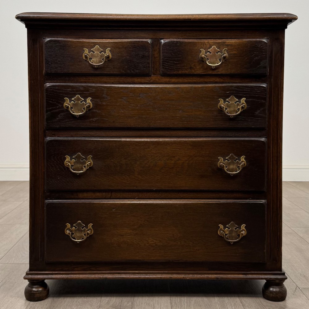 Antique 20th Century Small Chest Of Drawers In Oak