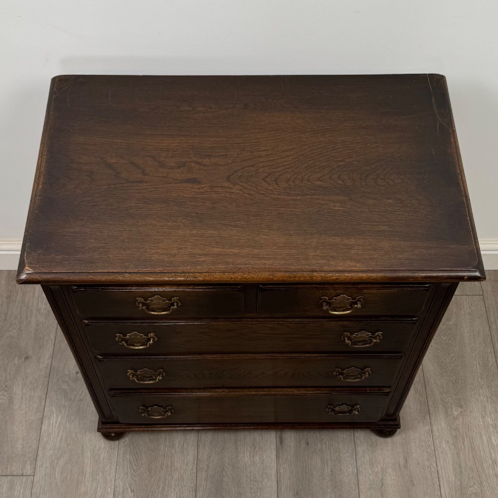 Antique 20th Century Small Chest Of Drawers In Oak View IX