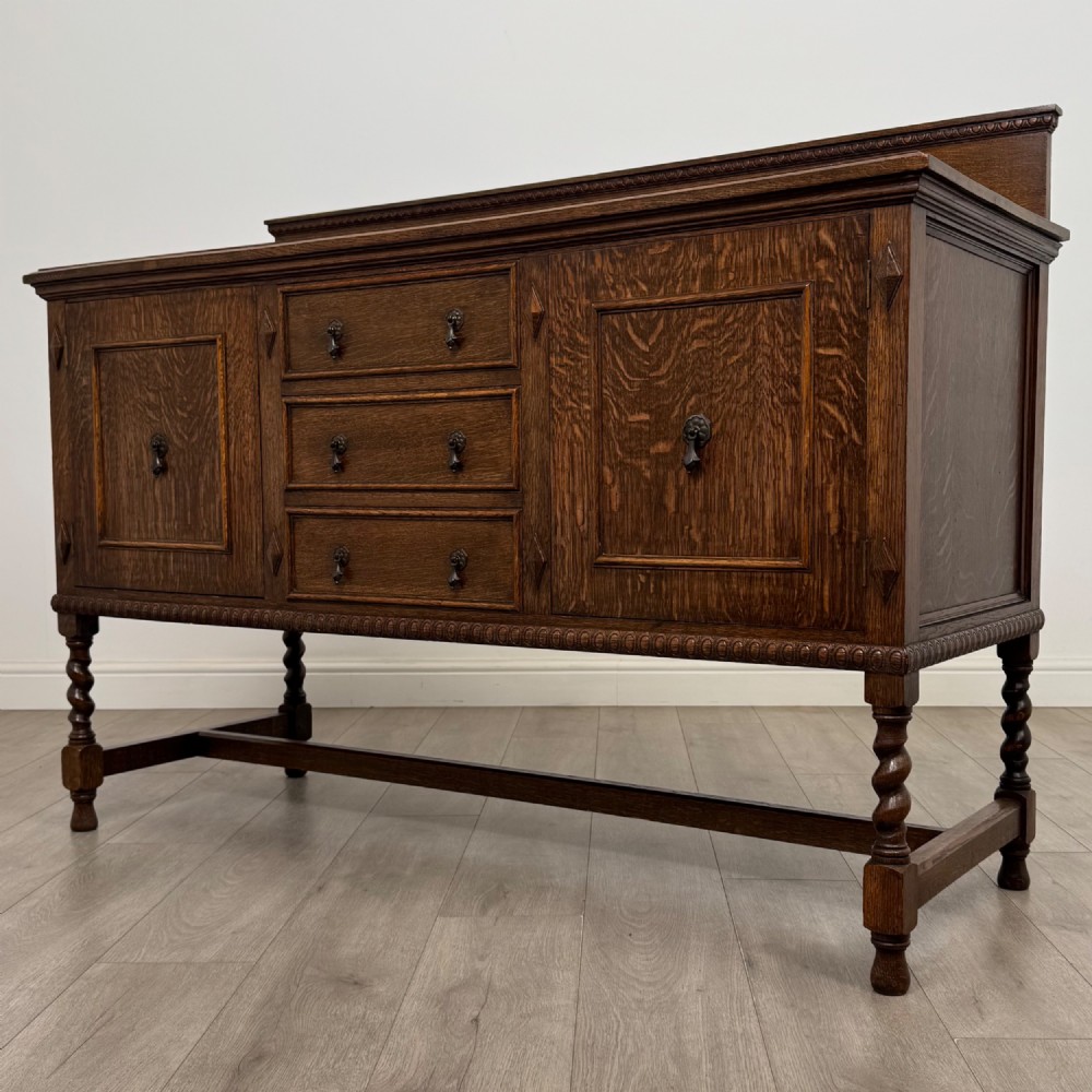 Antique 20th Century Edwardian Sideboard In Oak View III