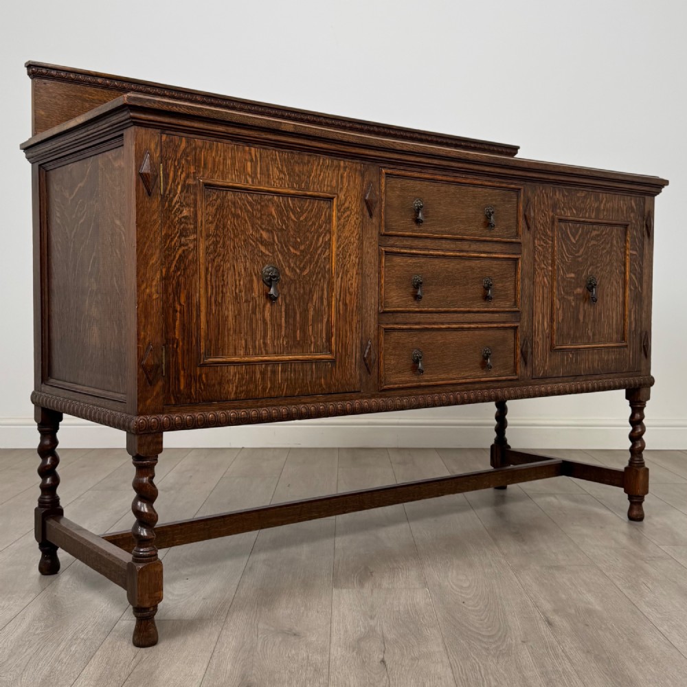 Antique 20th Century Edwardian Sideboard In Oak View IX