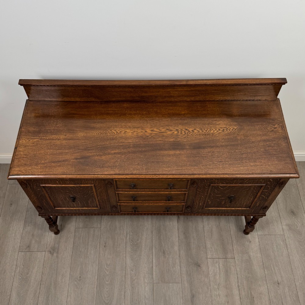 Antique 20th Century Edwardian Sideboard In Oak View X