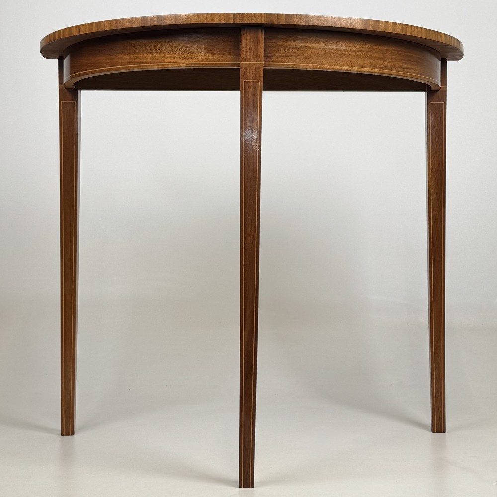 Antique 20th Century Demi Lune Side Table In Mahogany