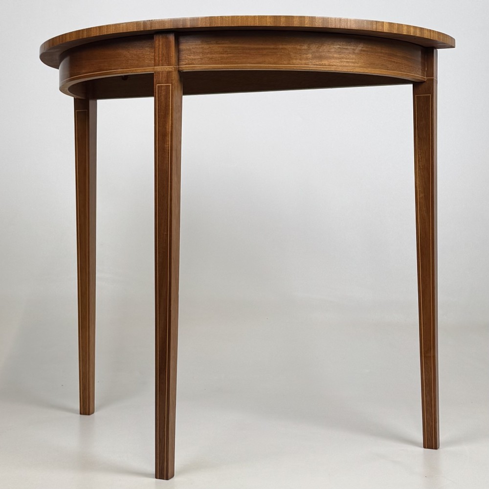 Antique 20th Century Demi Lune Side Table In Mahogany View II