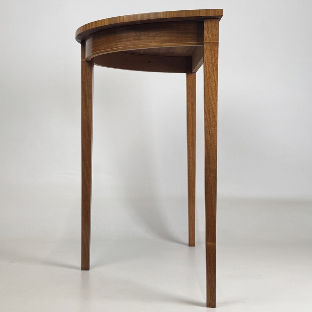 Antique 20th Century Demi Lune Side Table In Mahogany View III