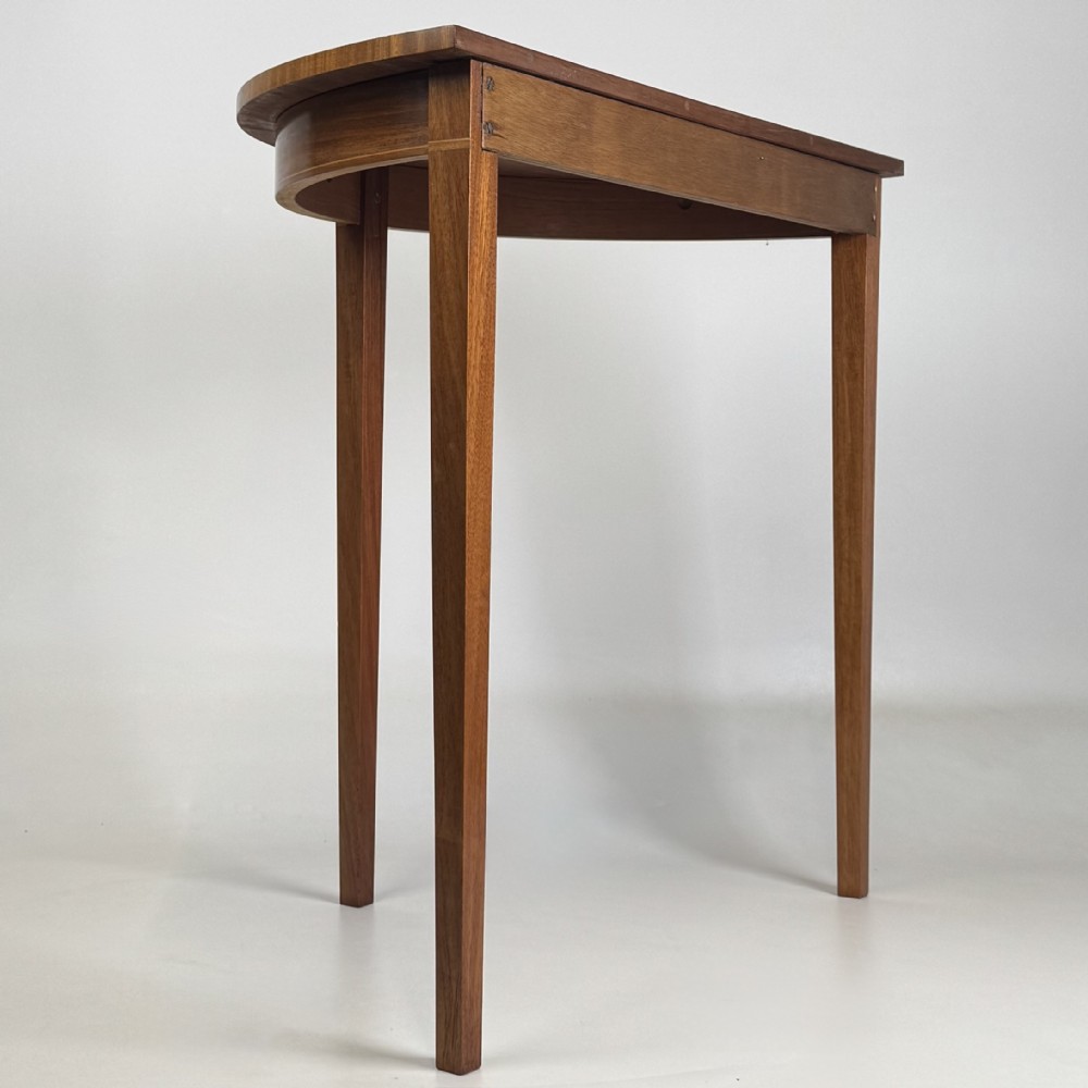 Antique 20th Century Demi Lune Side Table In Mahogany View IV