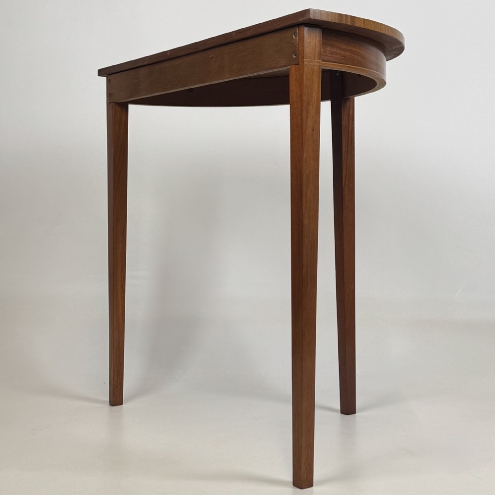 Antique 20th Century Demi Lune Side Table In Mahogany View VI