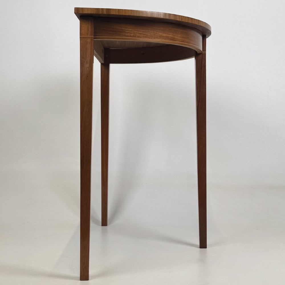 Antique 20th Century Demi Lune Side Table In Mahogany View VII
