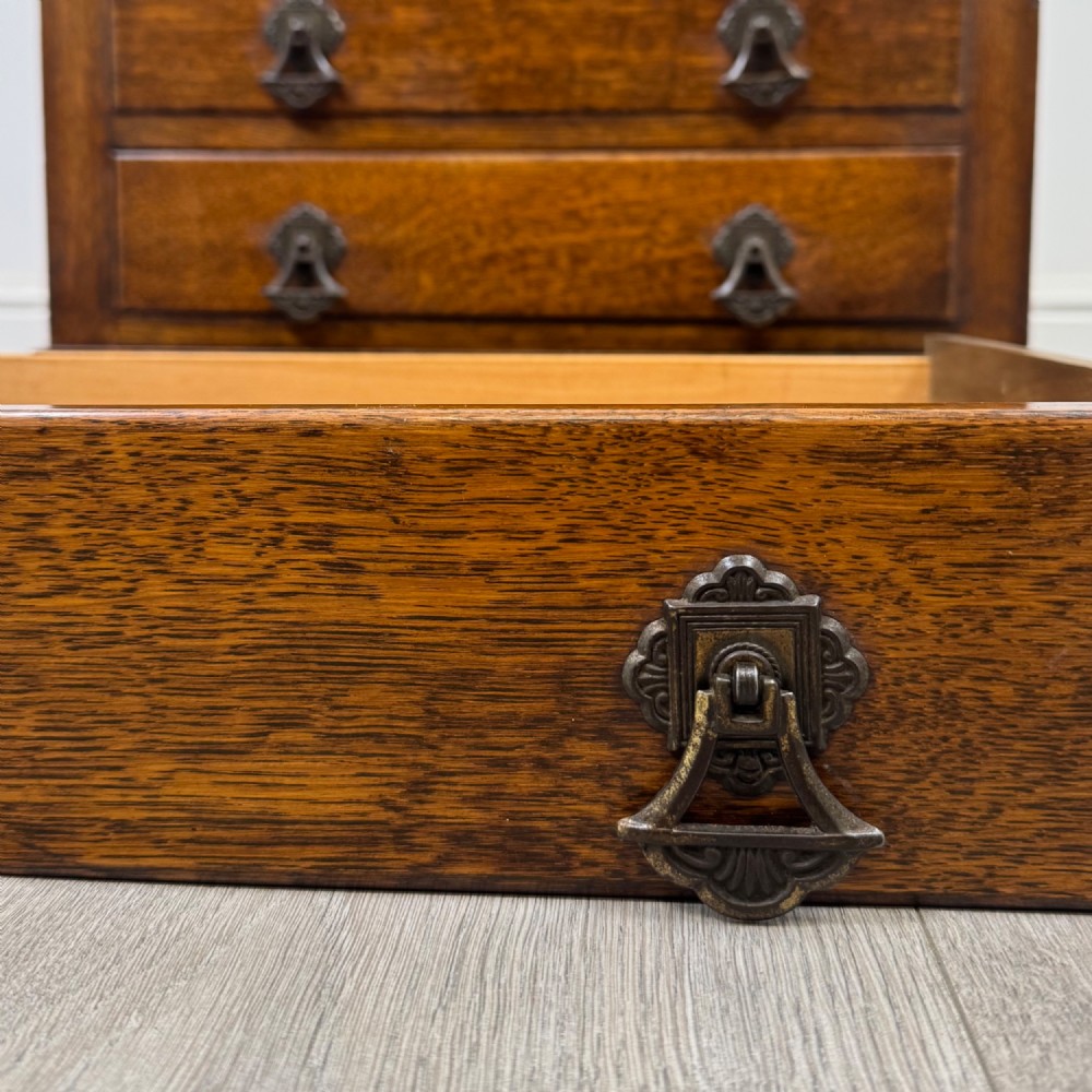 Antique 20th Century Edwardian Chest Of Drawers In Oak View XI