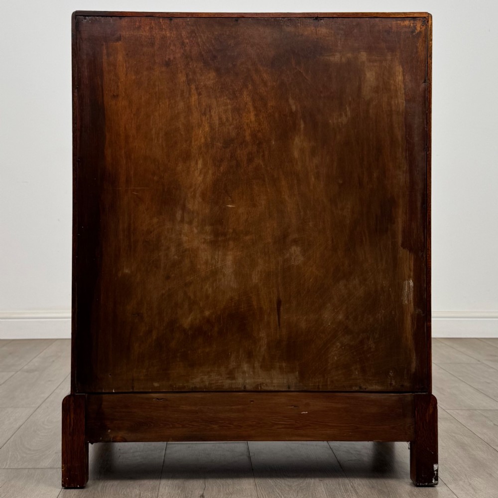 Antique 20th Century Art Deco Style Golden Oak Bureau View VI