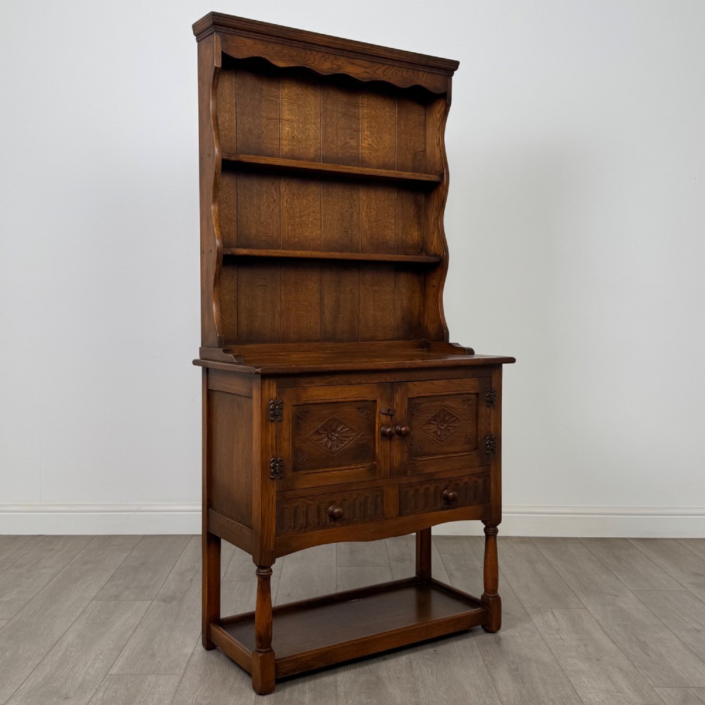 Antique 20th Century Small Welsh Dresser In Oak View IX