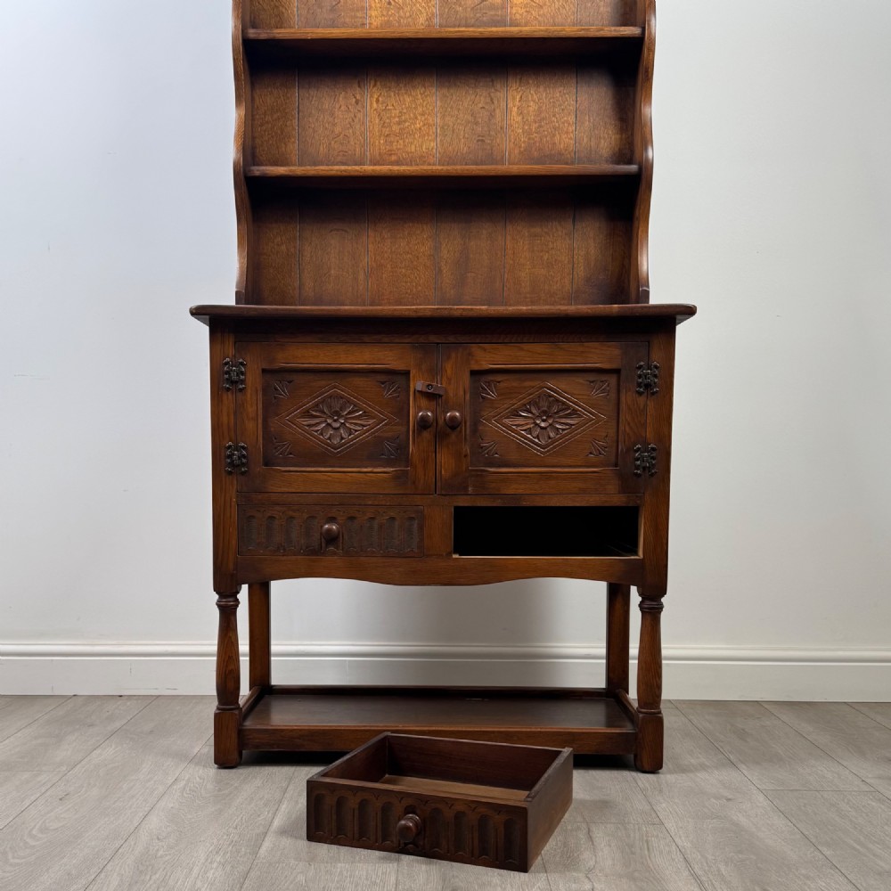 Antique 20th Century Small Welsh Dresser In Oak View XI