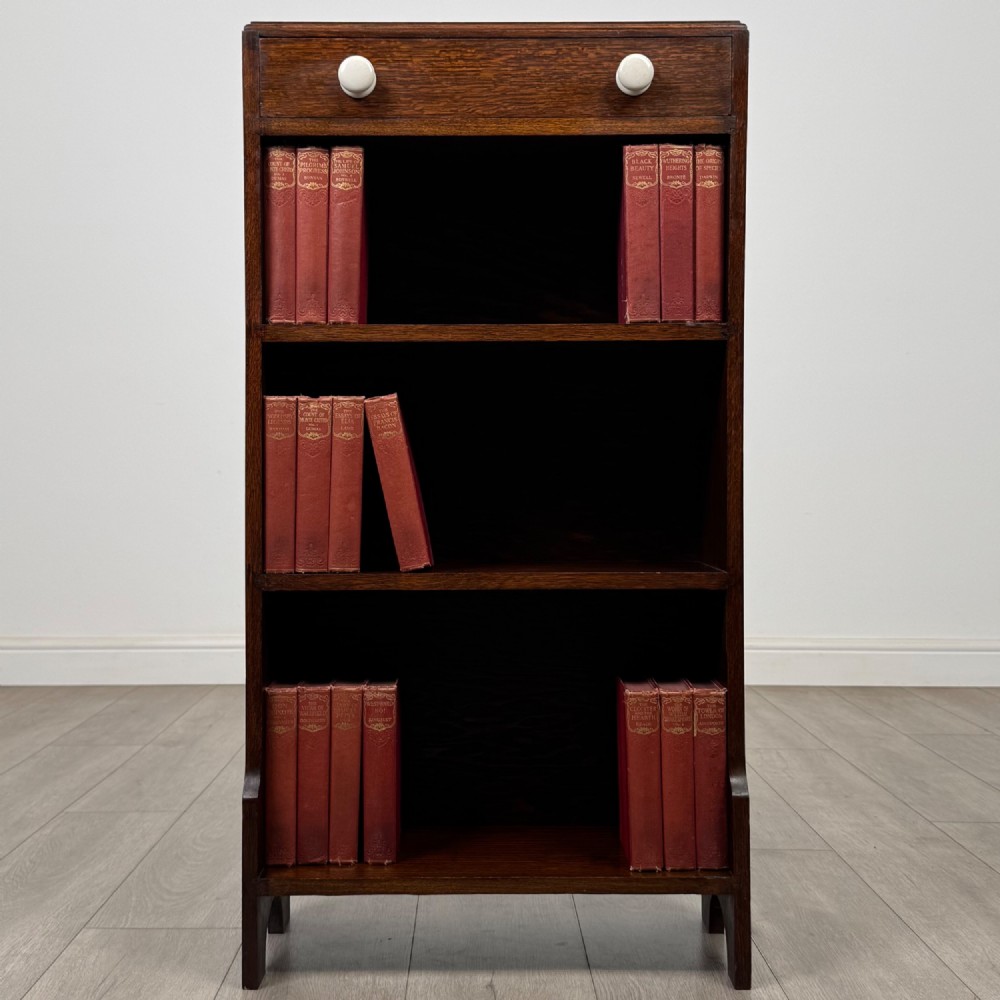 Antique 20th Century Small Open Bookcase In Oak