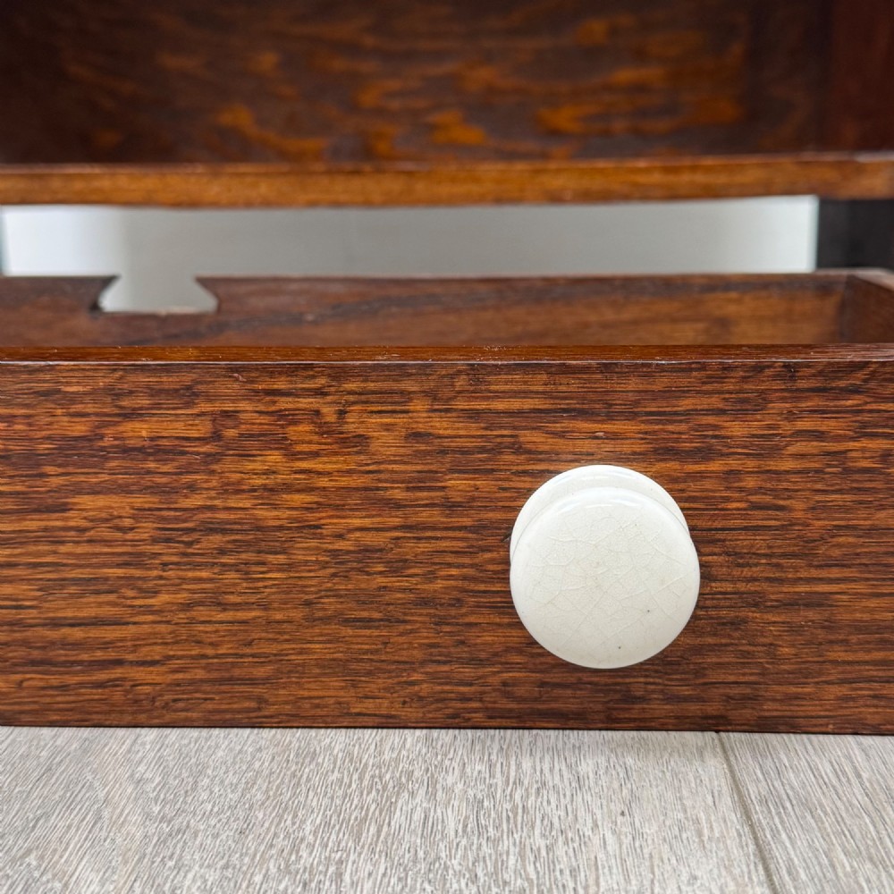 Antique 20th Century Small Open Bookcase In Oak View XII