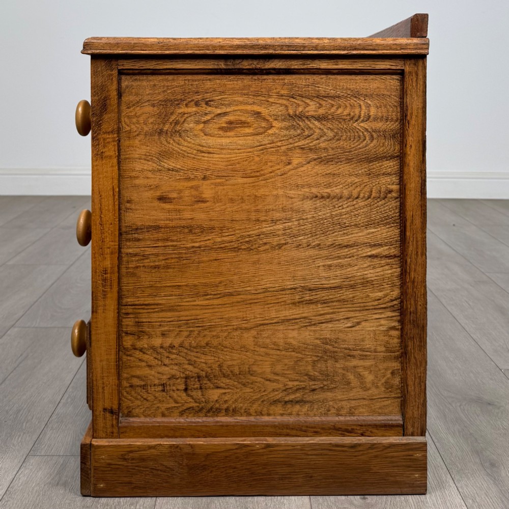 Antique 20th Century Low Chest Of Drawers In Oak View III