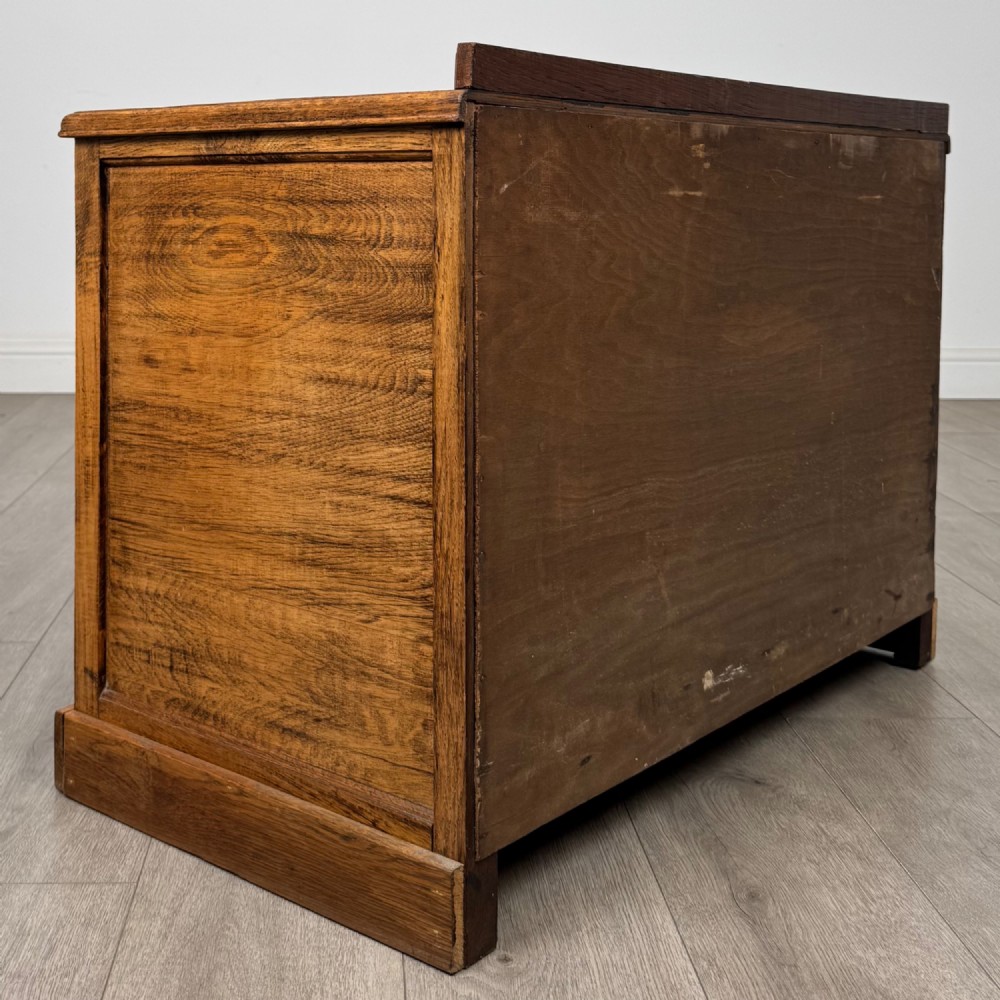 Antique 20th Century Low Chest Of Drawers In Oak View IV
