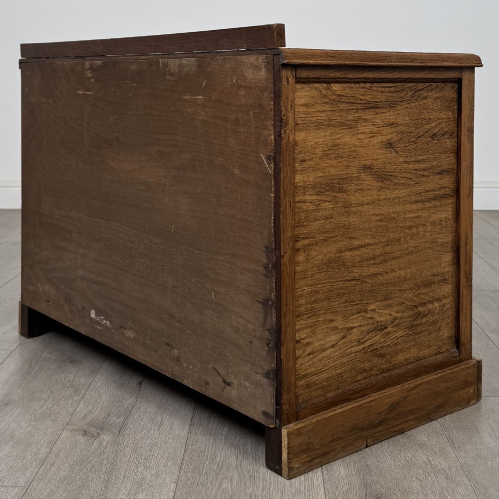Antique 20th Century Low Chest Of Drawers In Oak View VI