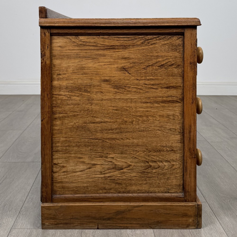 Antique 20th Century Low Chest Of Drawers In Oak View VII