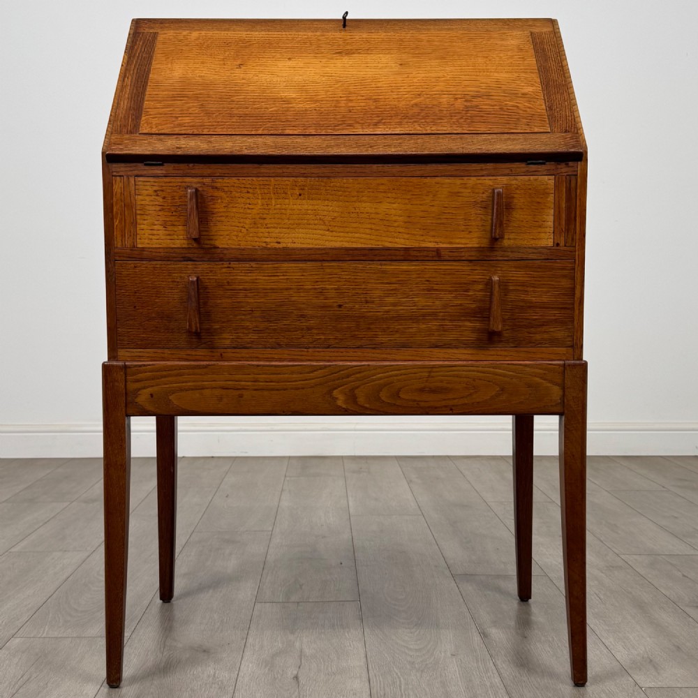 Antique 20th Century Art Deco Style Bureau In Oak