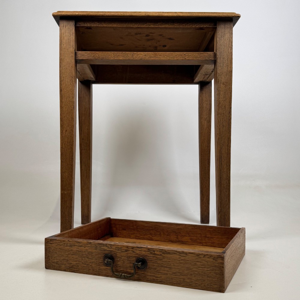 Antique 20th Century Good Quality Side Table In Oak View X
