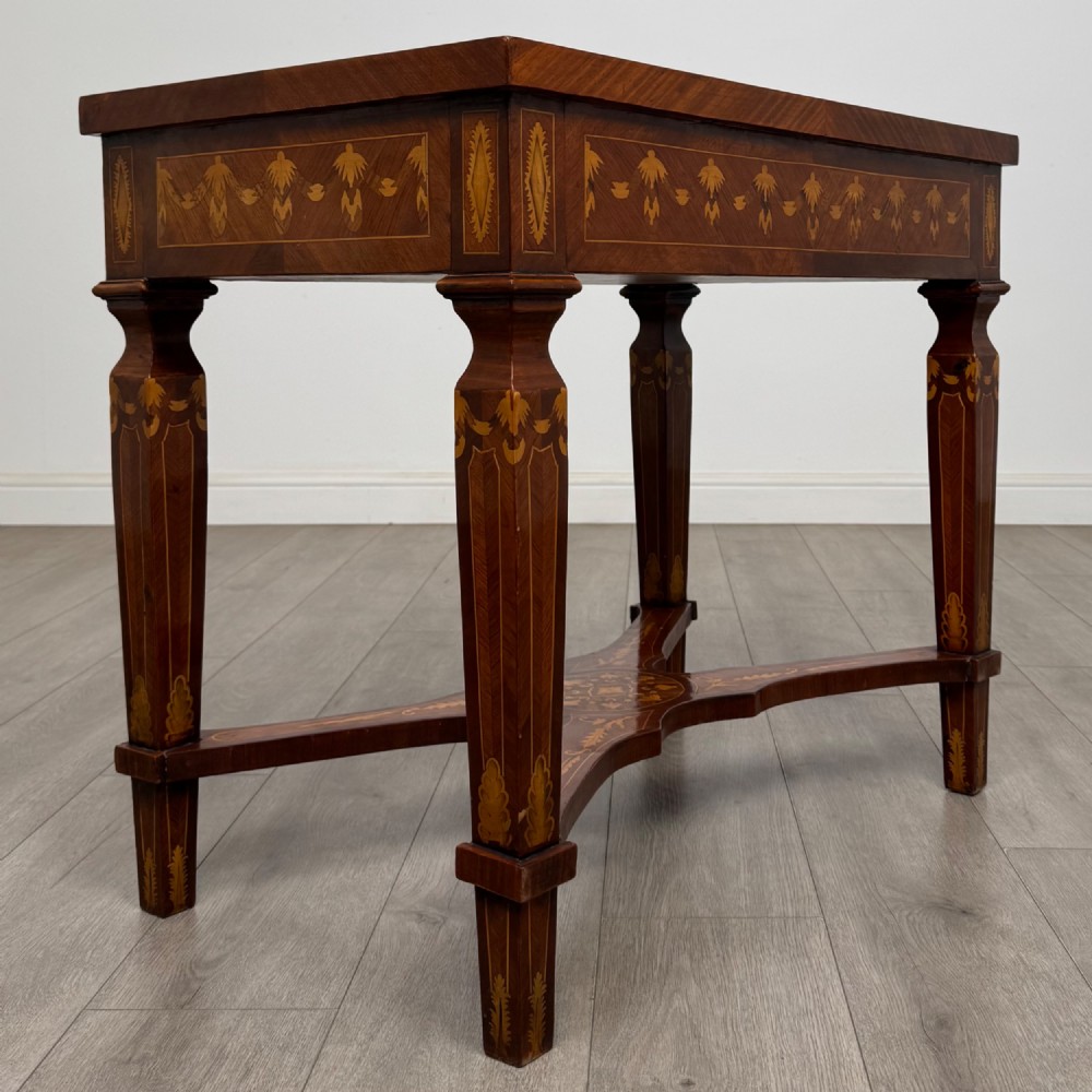 Antique 20th Century Inlaid Side Table In Mahogany View IV