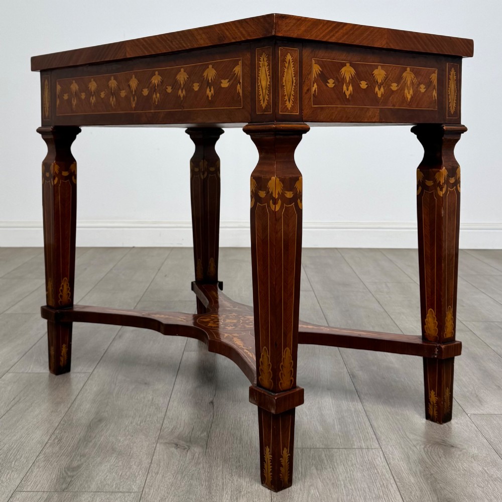 Antique 20th Century Inlaid Side Table In Mahogany View VI
