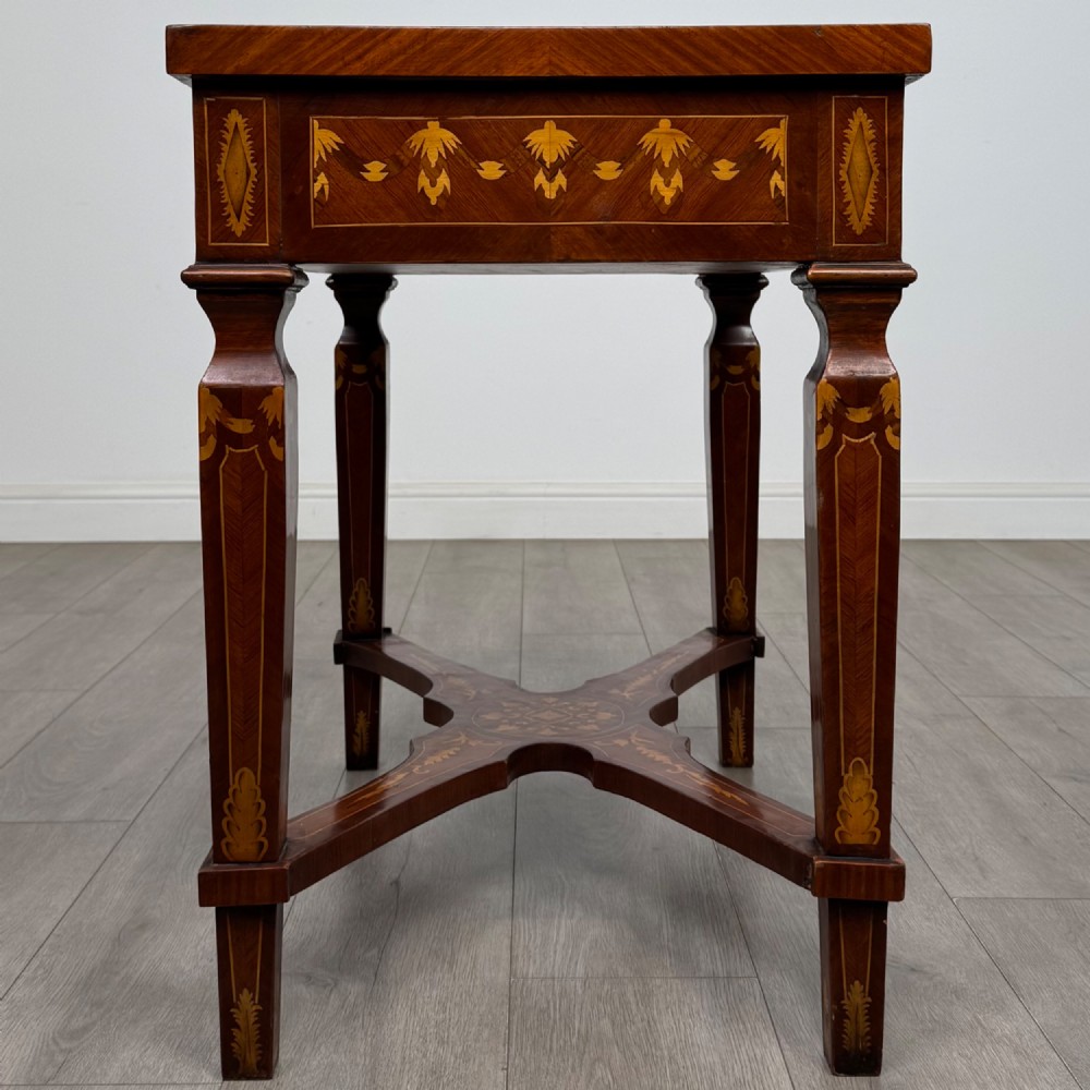 Antique 20th Century Inlaid Side Table In Mahogany View VII