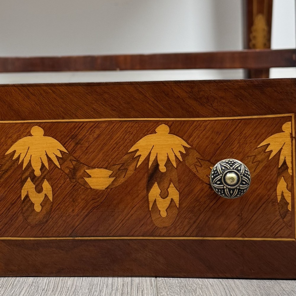 Antique 20th Century Inlaid Side Table In Mahogany View XI