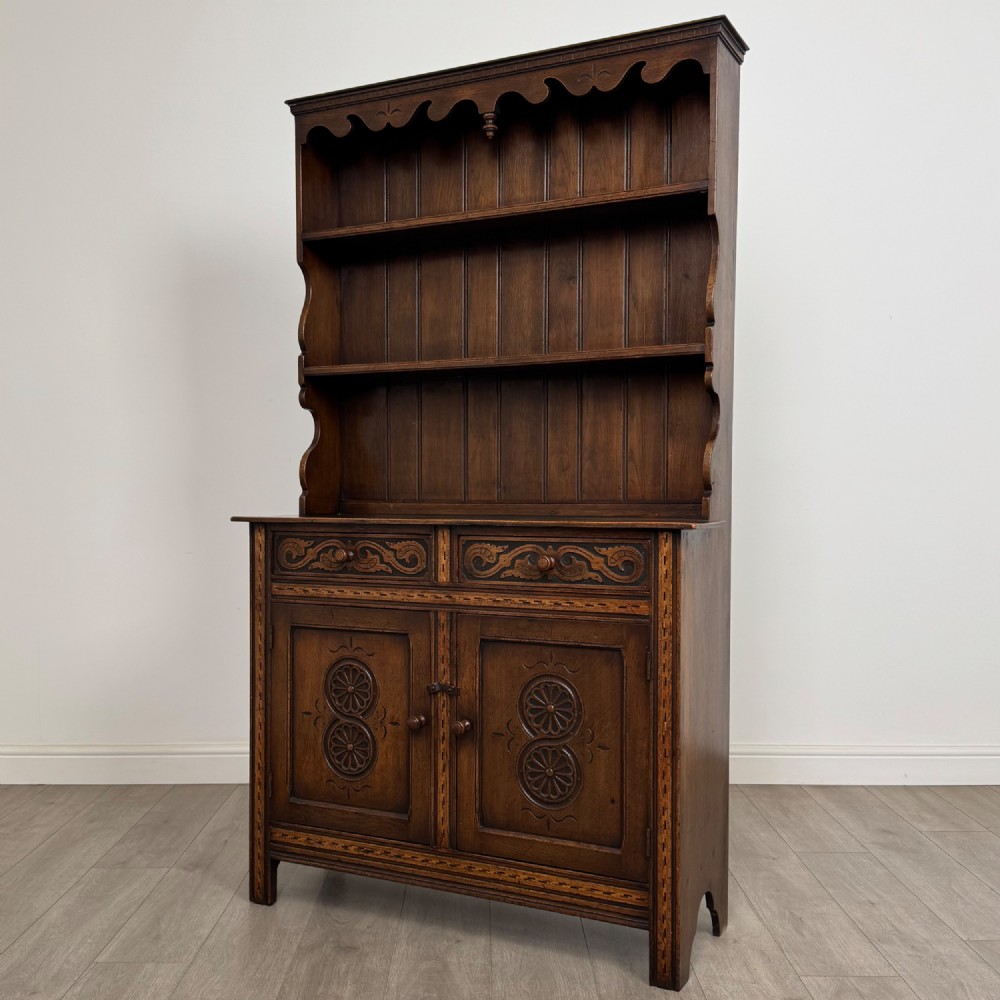 Antique 20th Century Fine Quality Welsh Dresser In Oak View III