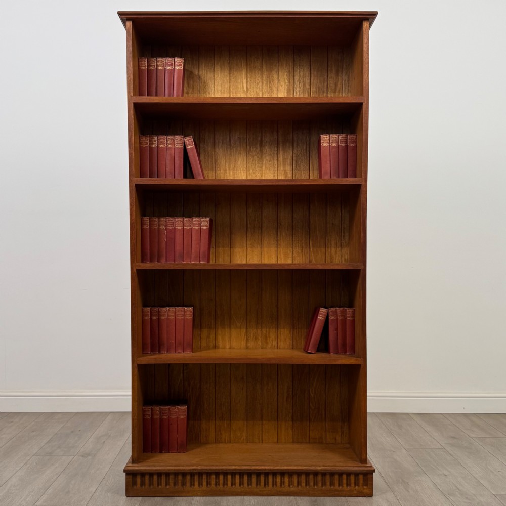 Antique 20th Century Large Open Bookcase In Walnut