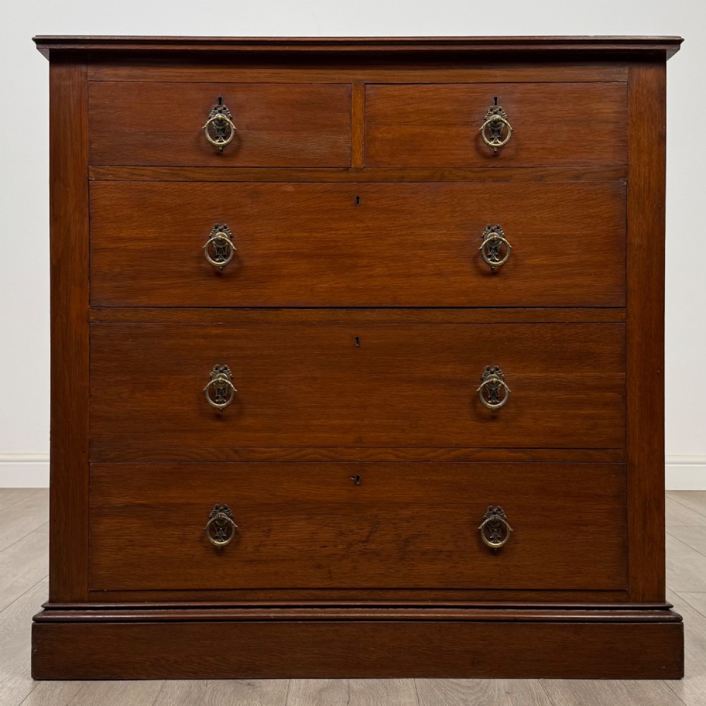 Antique 20th Century Edwardian Chest Of Drawers In Oak