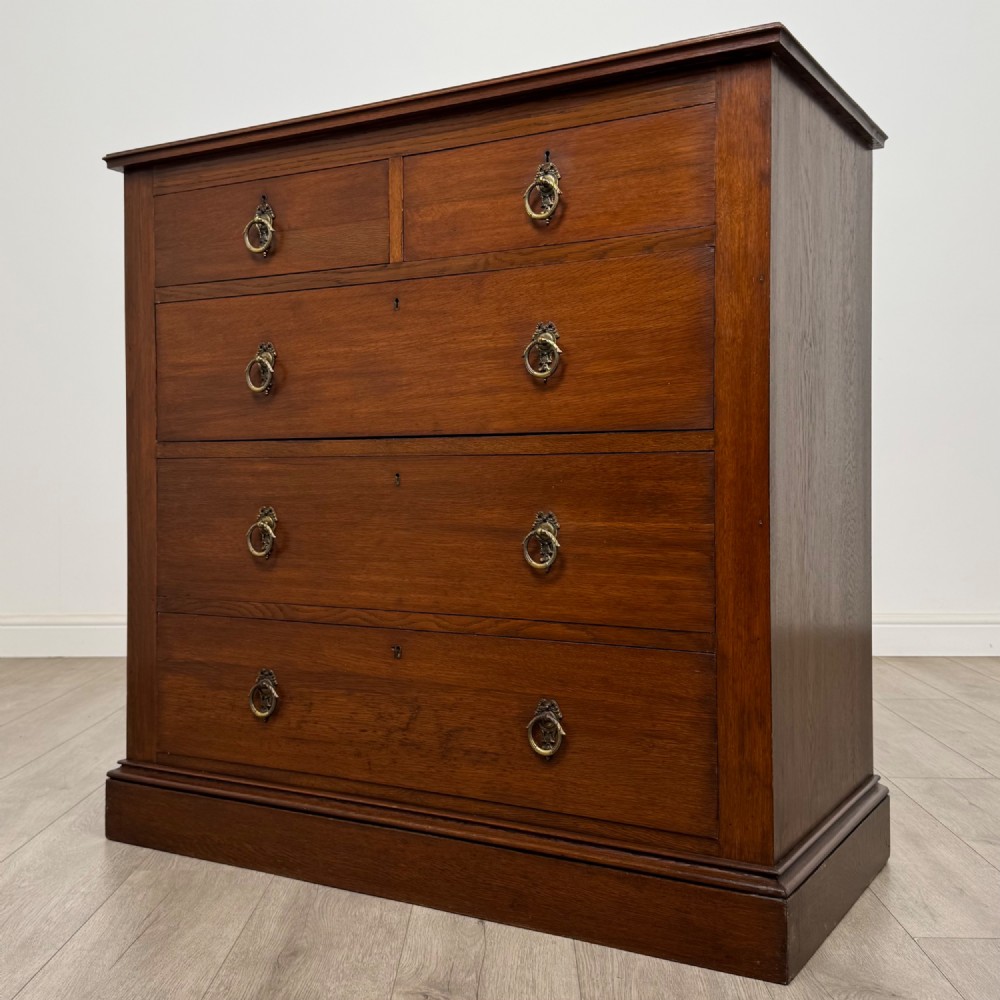 Antique 20th Century Edwardian Chest Of Drawers In Oak View II