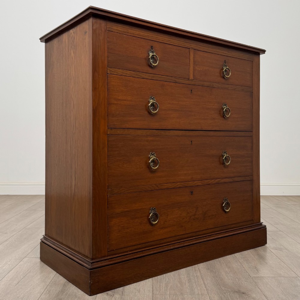 Antique 20th Century Edwardian Chest Of Drawers In Oak View VIII