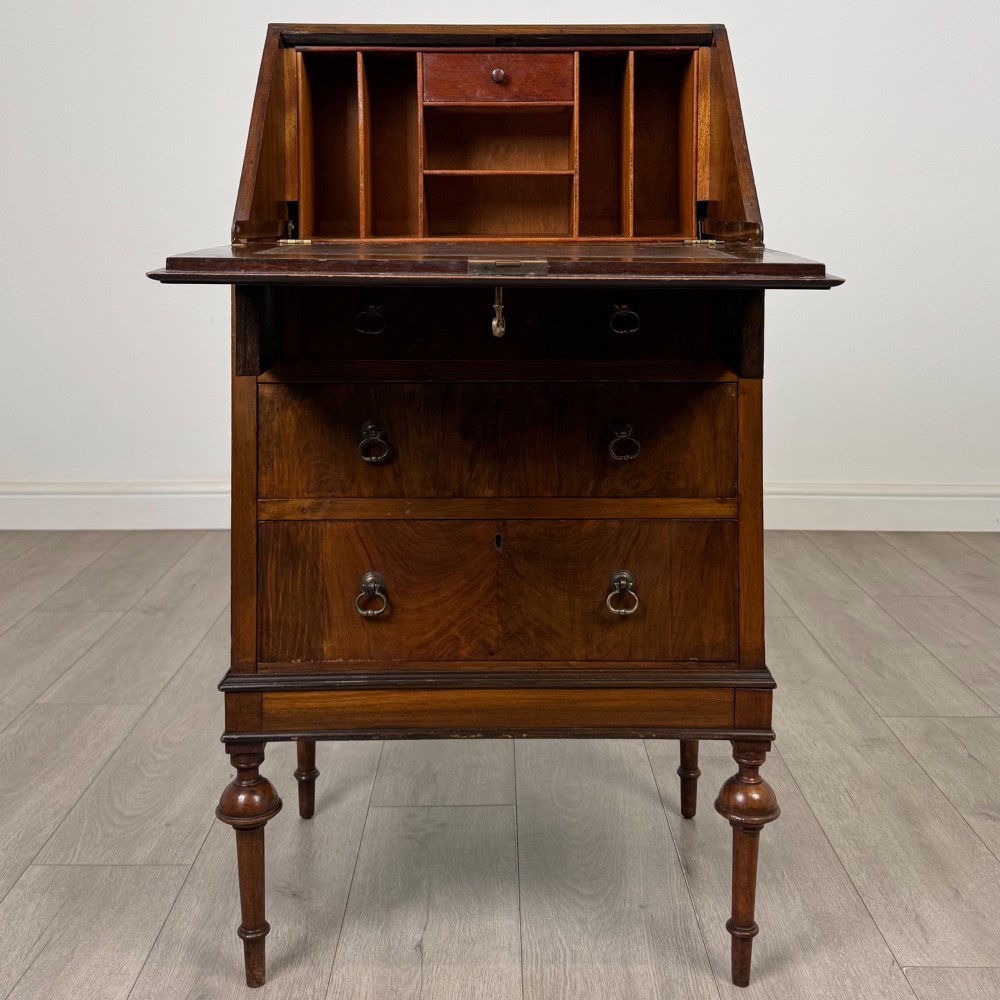 Antique 20th Century Figured Walnut Bureau View II