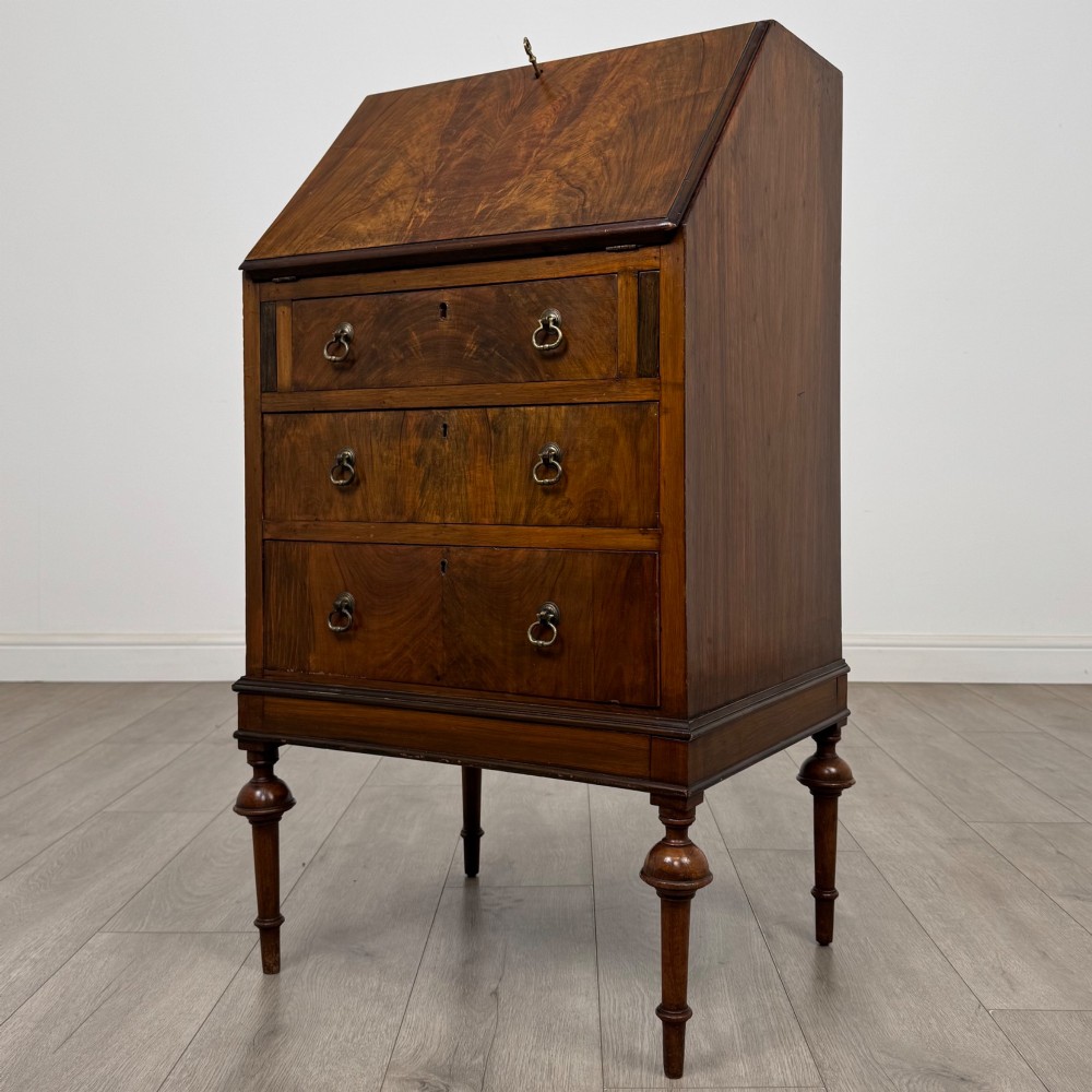Antique 20th Century Figured Walnut Bureau View III