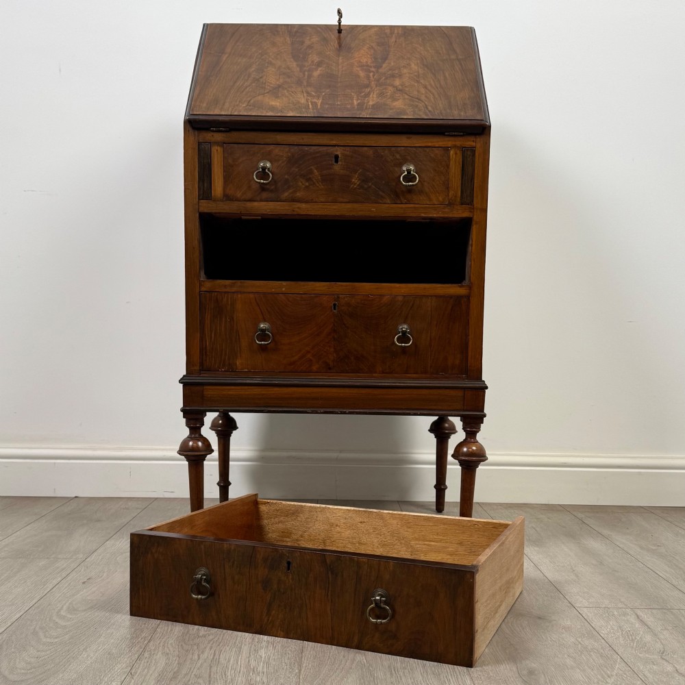 Antique 20th Century Figured Walnut Bureau View XII