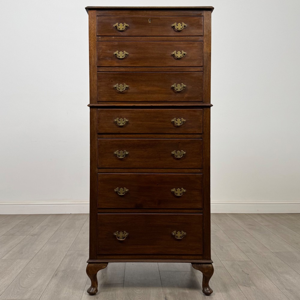Antique 20th Century Tall Edwardian Mahogany Chest Of Drawers