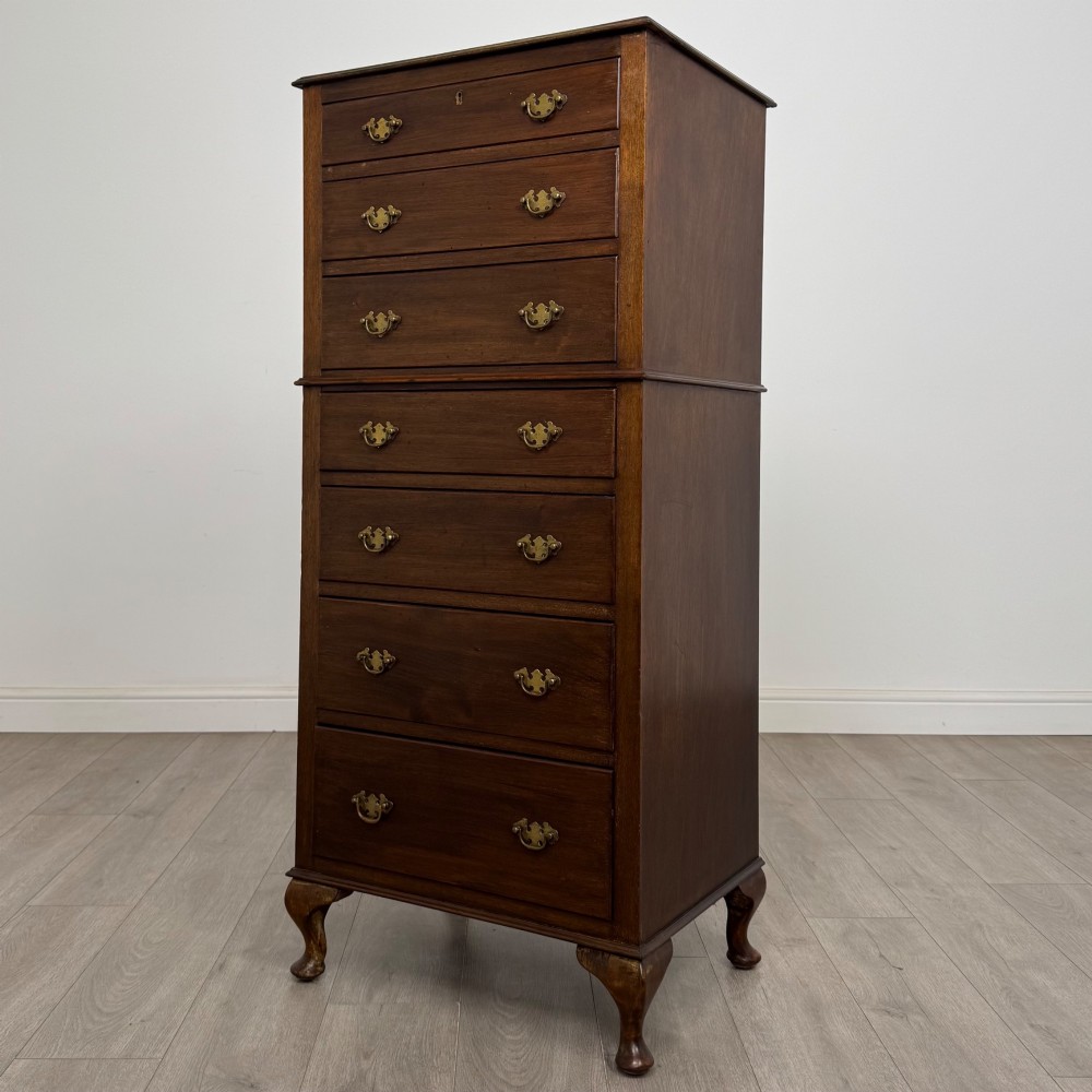 Antique 20th Century Tall Edwardian Mahogany Chest Of Drawers View II