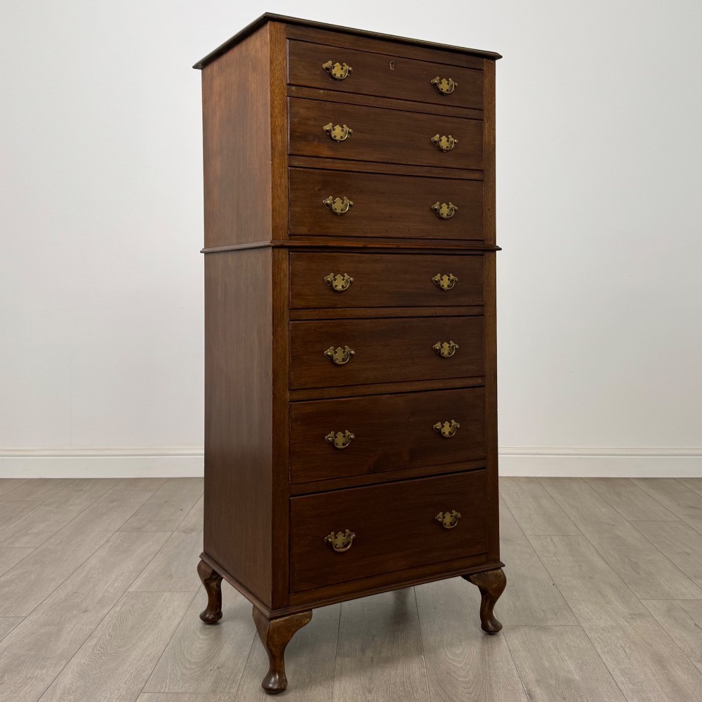 Antique 20th Century Tall Edwardian Mahogany Chest Of Drawers View VIII