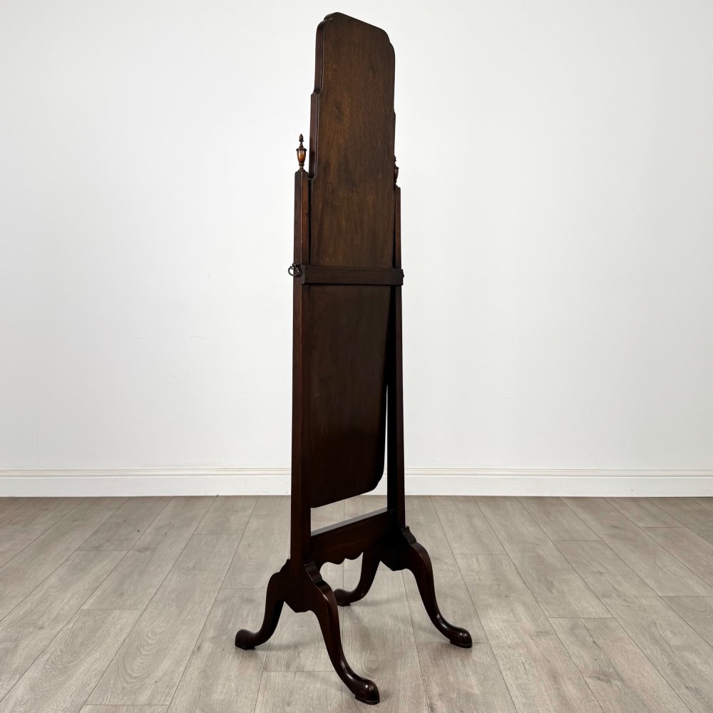 Antique 20th Century Georgian Style Cheval Mirror In Mahogany View V